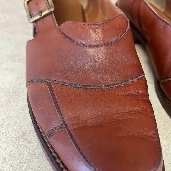 Joan & David Dark Caramel Leather Slip On Shoe - Picture 13 of 14